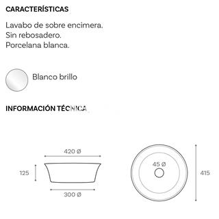 Lavabo cerámico sobre mueble Mod. Ajax - Imagen 2